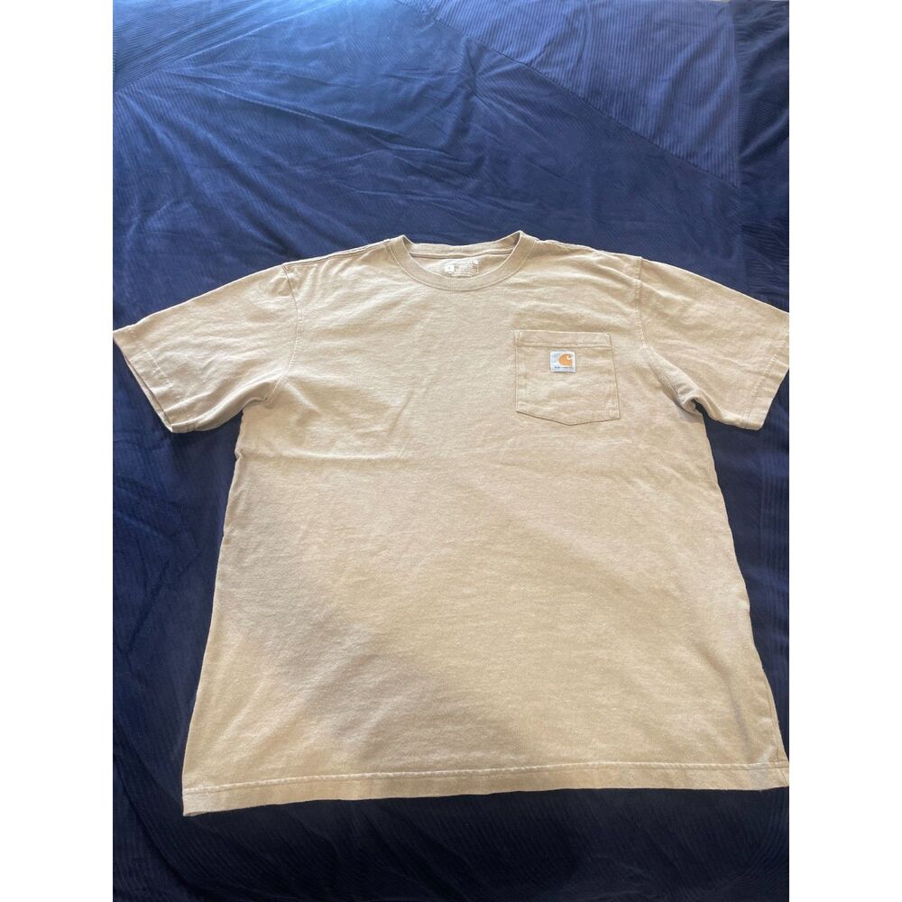 Carhartt Loose Fit Pocket T-Shirt Men's Medium Tan Brown Workwear Tee